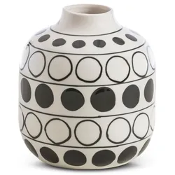 Vase Circles 18 cm Porzellan Weiß S (Small)