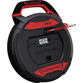 Runpotec GF3 Kabeleinziehgerät inkl. digitalem Meterzähler, - Glasfaserstab 3 mm 30 m