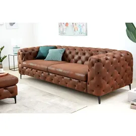Riess-Ambiente Chesterfield Sofa Mikrofaser 3-Sitzer Braun
