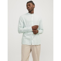 JACK & JONES Langarmhemd »JJESUMMER BAND LINEN BLEND SHIRT LS SN«, Gr. XXL - N-Gr, soothing sea, , 65595623-XXL N-Gr