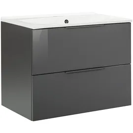 Fackelmann Waschbeckenunterschrank Luna 80 x 60,5 x 49 cm Anthrazit