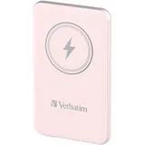 Verbatim Charge 'n' Go - Induktive Power Bank - Magnethalterung - Li-Pol - 5000 mAh Kabelloses Aufladen Pink