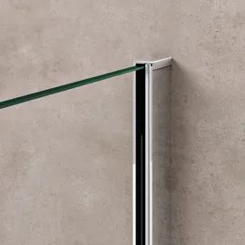 doporro Luxus Duschwand Duschabtrennung 120x90 Walk-in Dusche aus 2 festen Glaselementen mit Stabilisator aus Echtglas 8mm Esg-sicherheitsglas Klar...