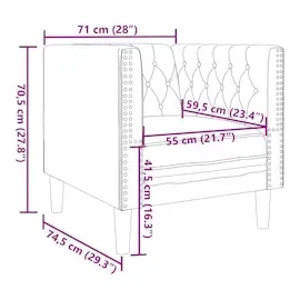 vidaXL Chesterfield-Sessel Braun Kunstleder in Wildleder-Optik