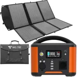 NIO-TEC Tragbare Powerstation 296Wh +  Solarpaneel 200W Camping Solargenerator