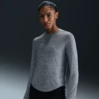 Nike Damen Swift Dri-Fit UV Langarm-Laufoberteil grau