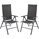 Garden Pleasure MARLA Gartenstuhl 58 x 67 x 109 cm schwarz 2 St.