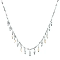 Lulu & Jane Halskette Metall-Legierung Süßwasser-Zuchtperle in Silber Ketten   Damen 
