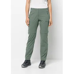 Zip-away-Hose JACK WOLFSKIN "GLASTAL ZIP AWAY PANTS W", Damen, Gr. 38, Normalgrößen, grün (picnic, grün), OBERSTOFF 94% POLYAMID, 6% ELASTHAN LINING 100% POLYESTER, Hosen