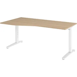 bümö Schreibtisch Eiche Weiß / Braun
