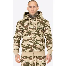 BENLEE Herren Kapuzensweatjacke mit Reißverschluss normale Passform FRASEN camouflagefarben|braun M