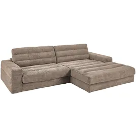 KAWOLA Ecksofa Lana Cord Recamiere rechts taupe