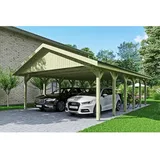 SKANHOLZ Satteldach-Carport Wallgau 620 x 900 cm schwarze Schindeln