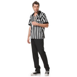 Leg Avenue Kostüm Schiri, Lässiges Schiedsrichterhemd mit Trillerpfeife schwarz XL