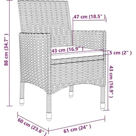vidaXL Garten-Essgruppe 5-tlg. Beige