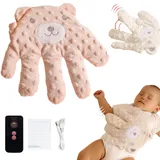 Snrtevu Baby Startle Prevention Palm, Baby Soothing Palm, Baby Sleep Aid Hand Pillow, Baby Sleeping Aid Palm Automatic Clapping, Baby Startle Prevention Hand Pillow (PINK)