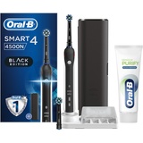 Oral B Oral-B Wiederaufladbare elektrische Zahnbürste Smart 4 4500 CrossAction, Schwarz, 3 Bürstenmodi, 2 Bürstenköpfe, Premium-Reiseetui + Zahnpasta Oral-B Zahnfleisch Purify Tiefenreinigung