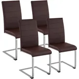 Tectake tectake® Schwingstühle Kunstleder 4er Setcappuccino