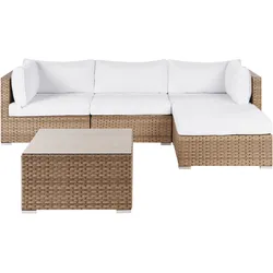 Lounge Set SANO PE Rattan Natürlich Linksseitig