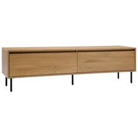 miliboo Aragon TV-Lowboard 160 cm Eiche/Schwarz Holz, Metall, Melamin