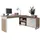 Stella Trading Mid.you Eckschreibtisch Weiß, Sonoma Eiche Metall, 1 Schubladen, U-Form, 65x76x140 cm Stauraum, Arbeitszimmer, Schreibtische, Eckschreibtische