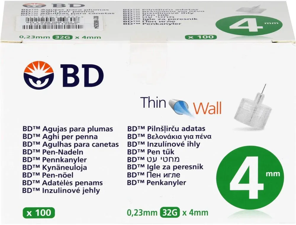 BD THIN Wall Pen-Nadeln 0,23 32 Gx4 mm 100 St