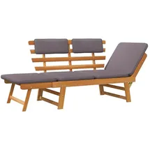 vidaXL Gartenbank 190 x 60 x 75 cm braun inkl. Auflage