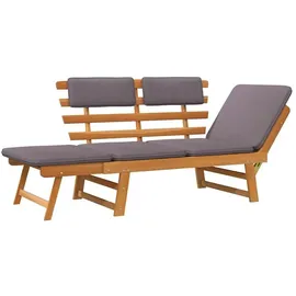 vidaXL Gartenbank 190 x 60 x 75 cm braun inkl. Auflage