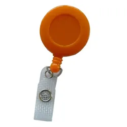 JOJO – Ausweishalter Ausweisclip Schlüsselanhänger, runde Form, Gürtelclip, Druckknopfschlaufe, Farbe orange - 10 Stück