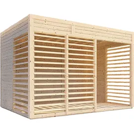 BERTILO Pavillon Garten-Lounge 2 Natur 234 cm x 337 cm FSC®