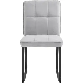 byLIVING Esszimmerstuhl Talea 2er Set, Bezug hellgrau, schwarz