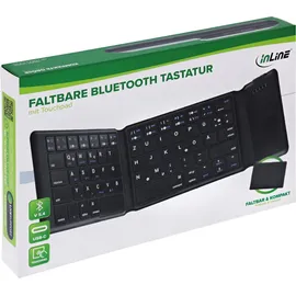 InLine Faltbare Bluetooth Tastatur mit Touchpad DE