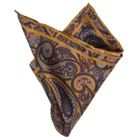 bgents Einstecktuch Handrolliertes Einstecktuch aus Seiden-Twill mit Paisley-Muster, Besondere Farbbrillanz gelb