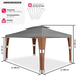 Tectake Rattan Mona 3 x 4 m braun/anthrazit