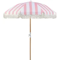 Beliani Sonnenschirm rosa Rund ⌀ 150 cm mit Volant