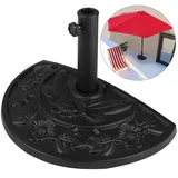 DEUBA Sonnenschirmständer halbrund Balkon Terrasse 9 kg Blumen Design schwarz Gussoptik wetterfest Schirmständer Balkonschirm Terrassenschirm Ständer