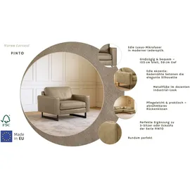 Home Affaire Loveseat Pinto Mikrofaser 105 x 85 x 97 cm Beige