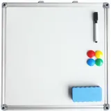 Whiteboard Magnettafel Memoboard, 40 x 40cm, inkl. 4 Magnete, weiß mit Alurahmen