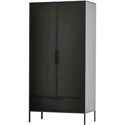 Kleiderschrank Adam Türen / Schublade, Schwarz