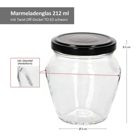 Mambocat Marmeladenglas Vaso Orcio 212 ml 20 St.