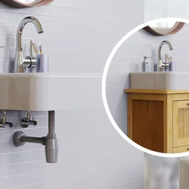 Kirchhoff Tassensiphon Waschbecken Eco Save aus recyceltem Kunststoff Grau