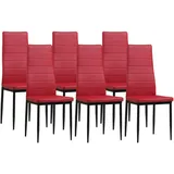 Albatros Esszimmerstühle MILANO 6er Set Rot - Polsterstuhl mit Kunstleder-Bezug, Modernes Stilvolles Design am Esstisch - Küchenstuhl Stuhl Esszimmer Stühle, Vierfußstühle