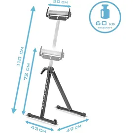 STAHLWERK Rollenbock 2er Set 60 kg höhenverstellbar 720 - 1100 mm Arbeitsbock