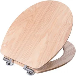 WC-Sitz CORNAT "Hochwertiges Echtholz - Eiche - Komfortables Sitzgefühl", braun (holz), B:38,7cm L:47,5cm, Holz, WC-Sitze, Absenkautomatik - Edle Holz-Optik passt in jedes Badezimmer
