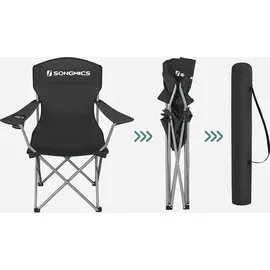 Songmics Campingstuhl 2er Set Schwarz
