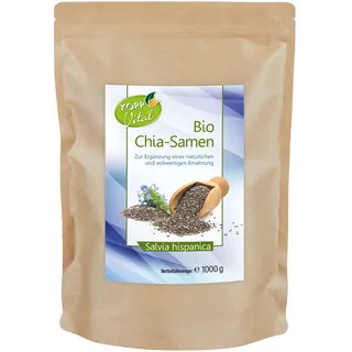 KOPP Vital® Bio Chia-Samen 1 kg - Bio-Qualität - ohne Gentechnik – Zusatzstofffrei - Premium Chia-Samen