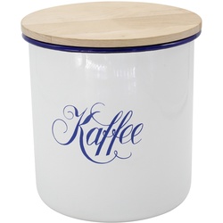 Kaffeedose KRÜGER „Husum“ Lebensmittelaufbewahrungsbehälter Gr. H: 18 cm, weiß Kaffeedosen, Teedosen Keksdosen mit Holzdeckel