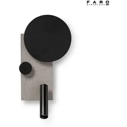 Faro LED Wandleuchte KLEE 10W, 2700K, IP20, links, mit Leser, grau FAR-20066