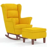 vidaXL Schaukelsessel mit Hocker Samt 70 x 80 x 90 cm Gelb