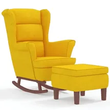 vidaXL Schaukelsessel mit Hocker Samt 70 x 80 x 90 cm Gelb